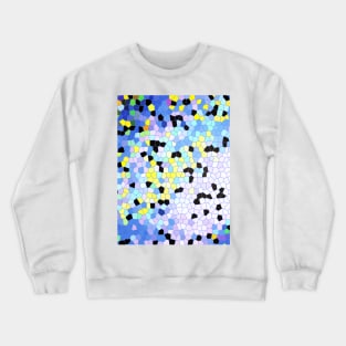 Purple Periwinkle Blue Yellow & Black Mosaic Abstract Pattern Crewneck Sweatshirt